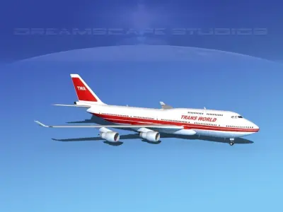 Boeing 747-400 TWA 1 3D model