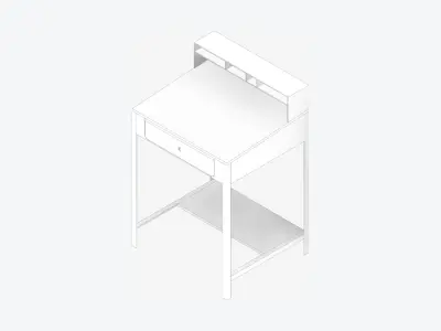 Desk - Floor Mount - Locka Low-poly 3D model