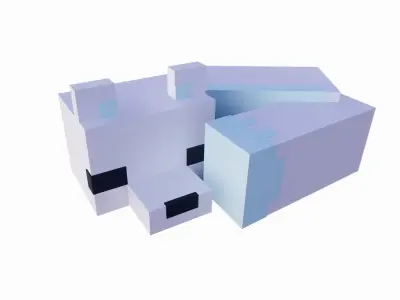 MINECRAFT SNOWY SLEEPY FOX 3D model