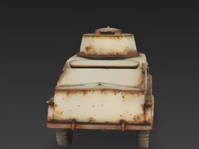 Realistic Wrecked Armored Vehicle 3D Model Low-poly 3D model
