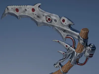 Fantasy low-poly scythe Low-poly 3D model