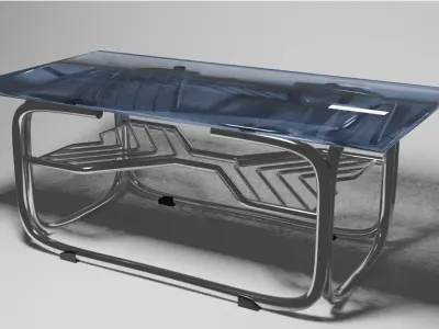 Glass CoffeTable Classic old Vintage 3D Model 3D model