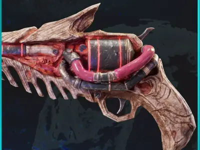 Bone Gun Low-poly 3D model