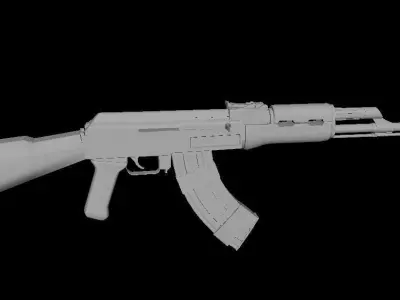 AK 47 Low-poly 3D model 5