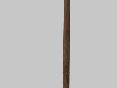 Classic Germanic poleax with wooden handle 3D model