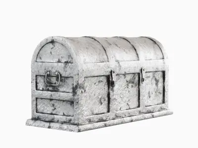 Metal Treasure Chest 01  Low-poly 3D model