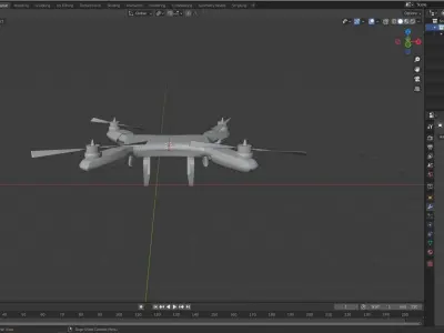 Drone flying in sky Low-poly 3D model