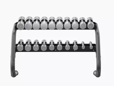 Technogym Chrome Dumbbells 3D model