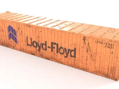 Container 40ft low poly PBR Low-poly 3D model purchase