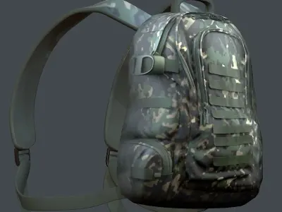 Backpack Camping Generic military human bag storqge baggage Low-poly 3D model 2