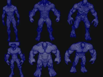 Fighters Characters 3D model