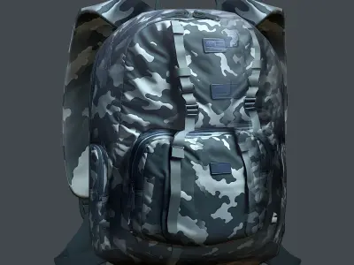 Backpack Camping Generic military human bag storqge baggage Low-poly 3D model 10