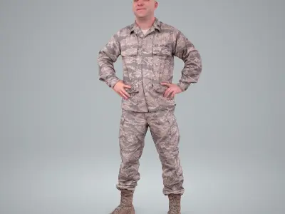 Smiling Standing Wearing Army Clothing CMan0211-HD2-O01P01-S 3D model