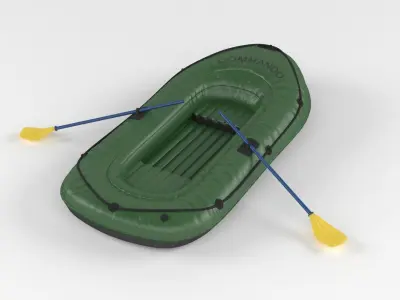 Inflatable fishing boat 3D model by javidan