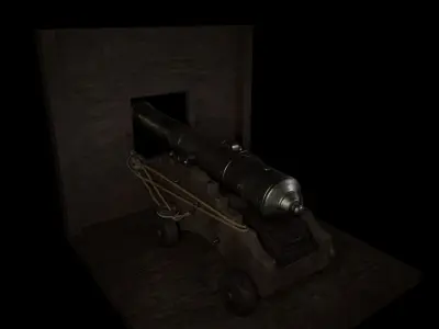 Old Iron Cannon Low-poly 3D model buy