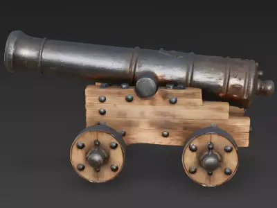 The Iron Sovereign Realistic Vintage Cannon 3D Model Low-poly 3D model