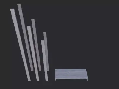 Wood Rack Low-poly 3D model
