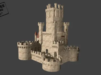Medieval Castle Low-poly 3D model purchase