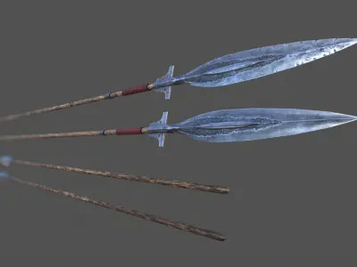 Viking Spear Kit Low-poly 3D model