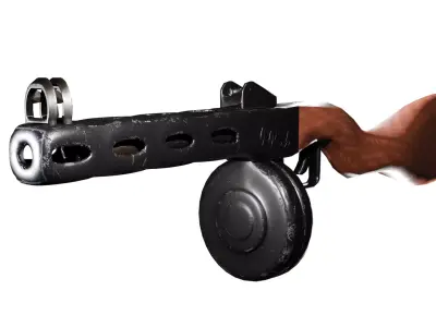 Toon PPSh-41 Low-poly 3D model