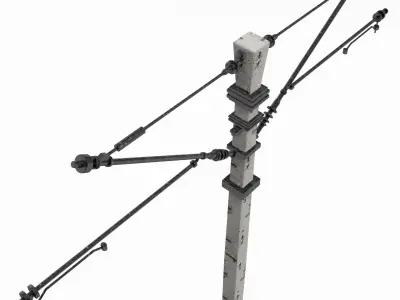 Train poles 3D model