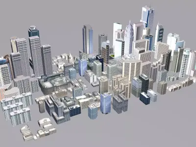 Buildings City building industrial park commercial housing 3D model V8