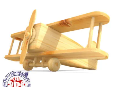 wooden airplane 3D model get