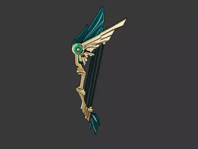 BOW FROM GENSHIN IMPACT  Low-poly 3D model
