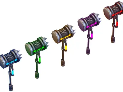 a set of cutting weapons - Sledgehammer Low-poly 3D model