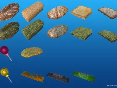 Food And Drink Package Low-poly 3D model