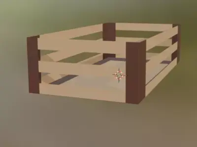 Low Poly Wooden Pallet Crate Low-poly 3D model