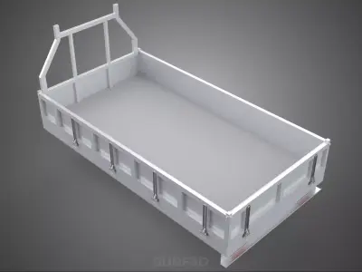 CARGO BED PICKUP TRUCK PLATFORM FRAME HEADBOARD BACK TRAY RACK 3D model