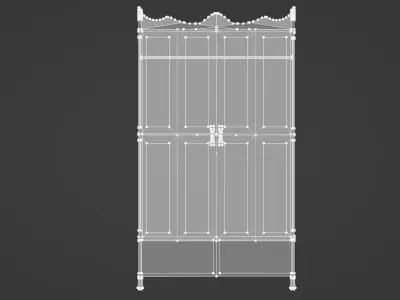 Antique Wardrobe Low-poly 3D model