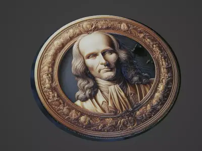 Voltaire Medallion 3D print model get