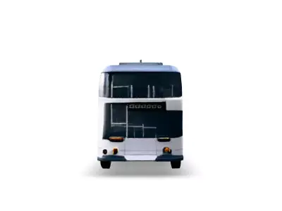 Modern White DoubleDecker City Bus Low-poly 3D model