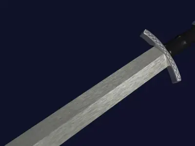 Spatha sword with Caroling handle Low-poly 3D model