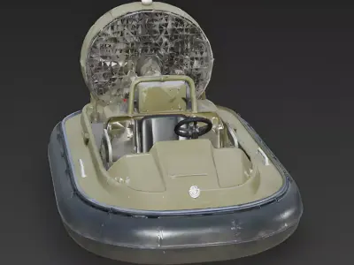 Tactical Military Hovercraft 3D Model Low-poly 3D model