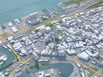 Cleveland City Ohio USA 3D model