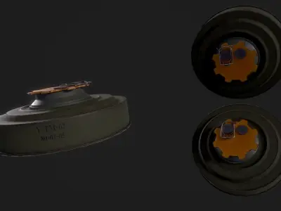 Soviet anti-tank mine TM-62M Low-poly 3D model