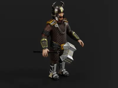 Dwarf Low-poly 3D model