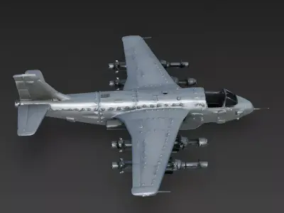 Realistic Heavy Armored Sci-Fi Gunship 3D Model Low-poly 3D model