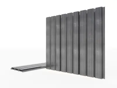 Corrugated galvanized sheets 9 Low-poly 3D model