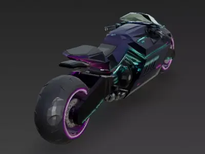 Cartoon Cyber Motorcycle 3D Model Low-poly 3D model
