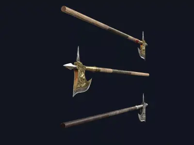 Lion Guard Halberd Low-poly 3D model