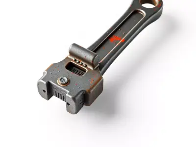 Industrial Adjustable Wrench Tool Prop Low-poly 3D model