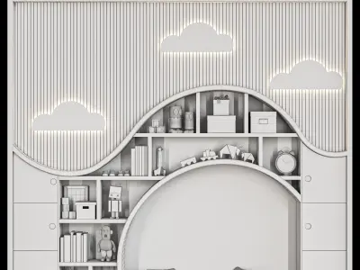 toys and furniture set Low-poly 3D model 6