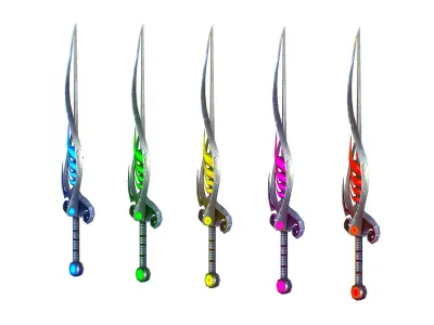 a set of cutting weapons Low-poly 3D model purchase