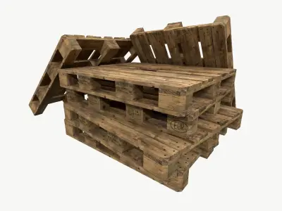pallet type industrial cp8 3 sets of texture Low-poly 3D model