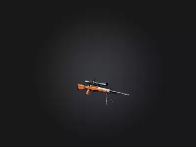 Sniper Rifle Low-poly 3D model 15