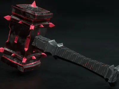 Fantasy Hammer Free low-poly 3D model